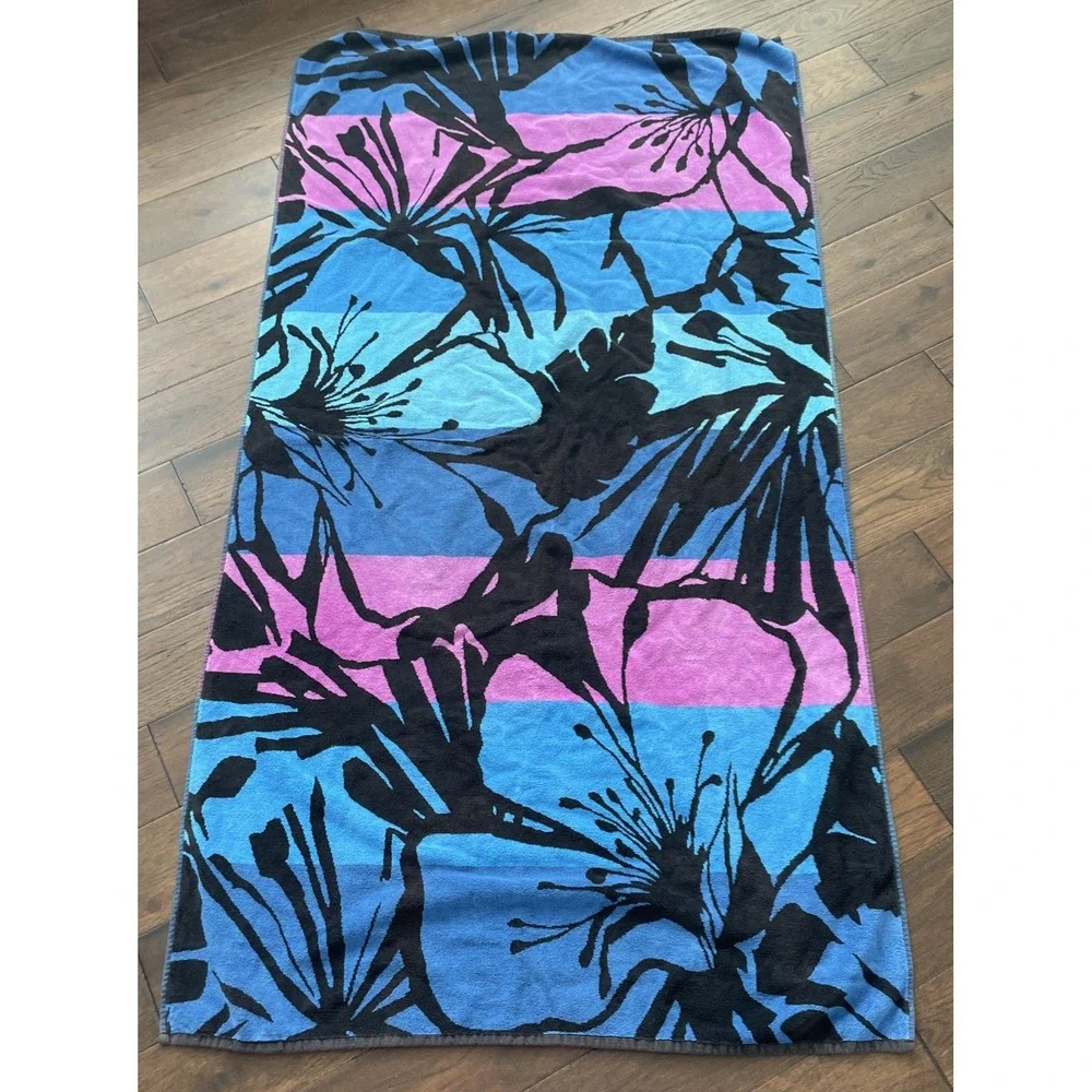 Resort Living Beach Towel Cotton Heavyweight 36X68 Pink Blue Black